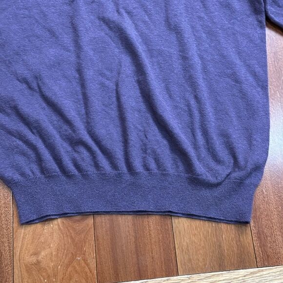 J Crew Sweater Mens Pullover Purple Cotton Cashmere Preppy Casual Adult L - Picture 4 of 9